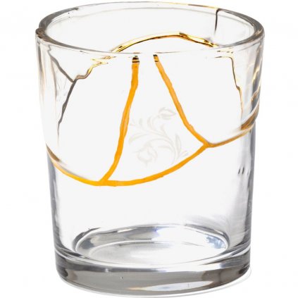 Szklanka do picia KINTSUGI 3 9,5 cm, przezroczyste szkło, Seletti