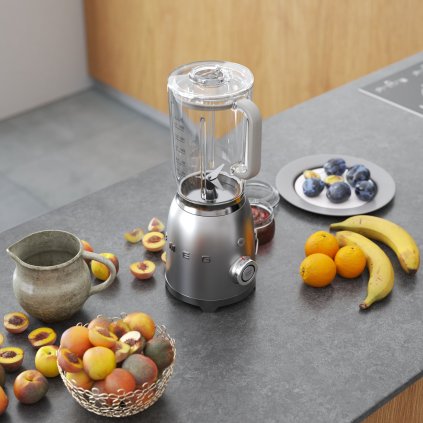 Blender kielichowy 50'S STYLE BLF01SVEU, szary mat, Smeg