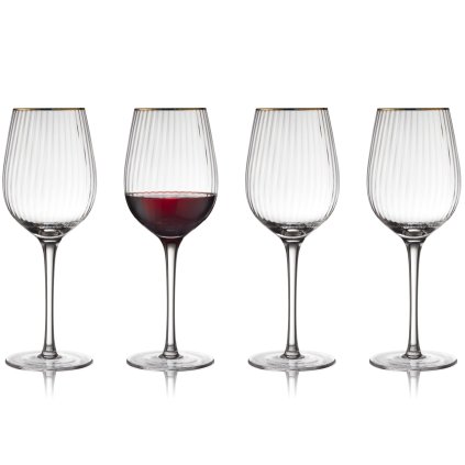 Kieliszek do czerwonego wina PALERMO GOLD , zestaw 4 szt., 300 ml, Lyngby Glas