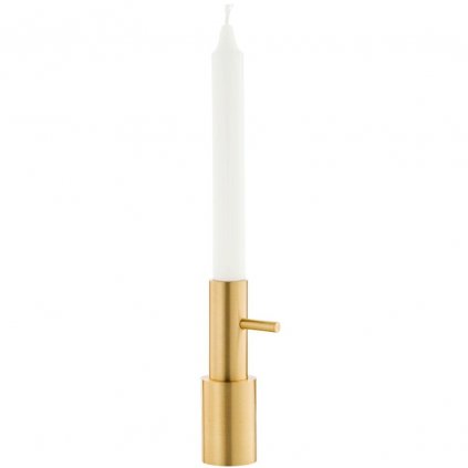 Świecznik na świece stołowe #2 13 cm, złoty, mosiądz, Fritz Hansen