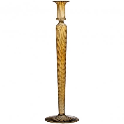 Świecznik DARA 35 cm, brązowy, szklany, Bloomingville
