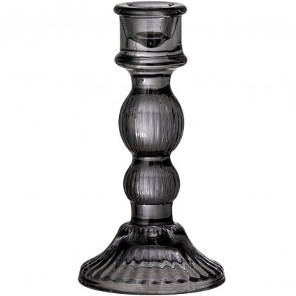Świecznik LITUS 15 cm, czarny, szklany, Bloomingville