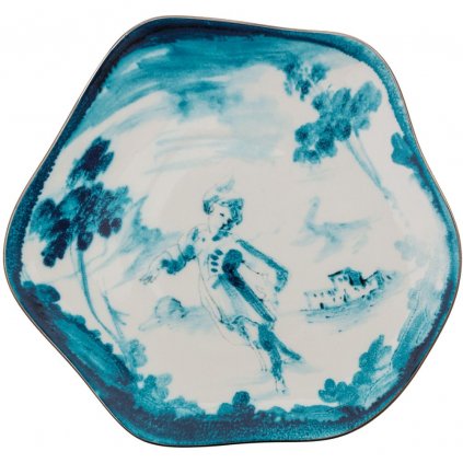 Talerz deserowy DIESEL CLASSICS ON ACID FIORENTINO 21 cm, niebieski, porcelanowy, Seletti