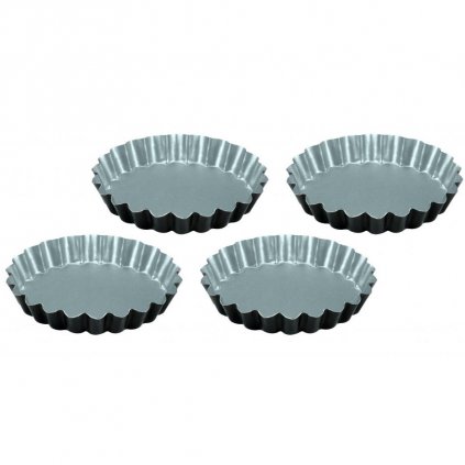 Formy do pieczenia ciast SILVER ELEGANCE, zestaw 4 sztuk, 12 cm, czarne, stalowe, Guardini