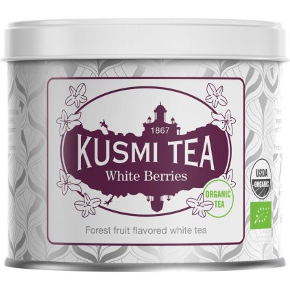 Biała herbata WHITE BERRIES, 90 g herbaty liściastej w puszce, Kusmi Tea