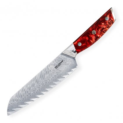 Nóż Santoku RESIN FUTURE 17 cm, czerwony, Dellinger