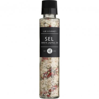 Sól z rozmarynem, papryką i chili 230 g, z młynkiem, Lie Gourmet