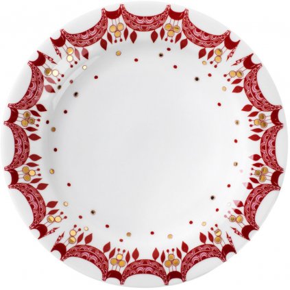 Talerz na przystawkę GUIRLANDE 20 cm, czerwony, porcelanowy, Bjørn Wiinblad