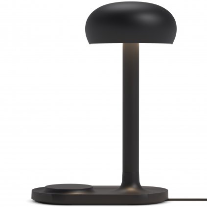 Lampa stołowa EMENDO 29 cm z bezprzewodową ładowarką Qi, czarna, Eva Solo