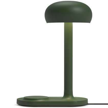 Lampa stołowa EMENDO 29 cm z bezprzewodową ładowarką Qi, szmaragdowa zieleń, Eva Solo