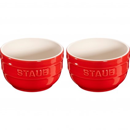 Ramekin 9 cm, zestaw 2 sztuk, czerwone, ceramiczne, Staub