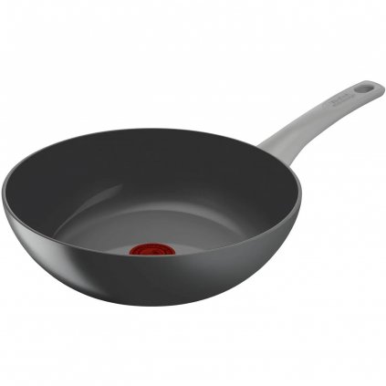 Patelnia wok RENEW ON C4271932 28 cm, szara, aluminiowa, Tefal