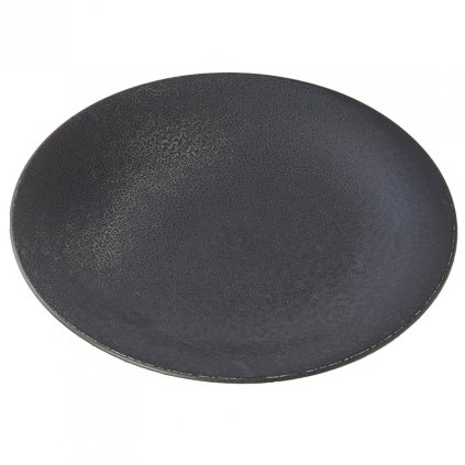 Talerz obiadowy BB BLACK 28 cm, czarny, ceramiczny, MIJ