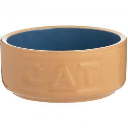 Miska dla kota PETWARE CANE 13 cm, cynamonowo-niebieska, kamionka, Mason Cash