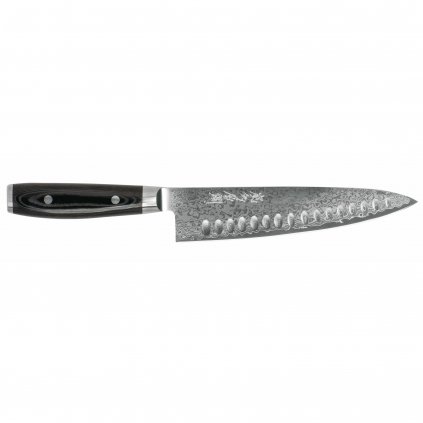 Nóż szefa kuchni RAN PLUS 20 cm, z wycięciami, czarny, Yaxell