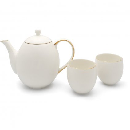 Zestaw do herbaty CANTERBURY 1,2 l, 3 elementy, biały, porcelanowy, Bredemeijer