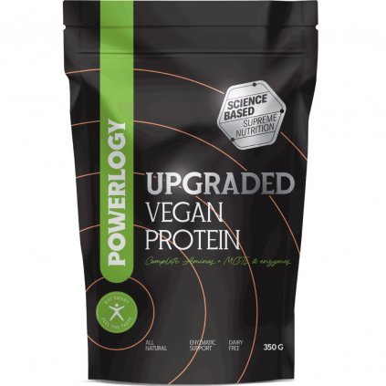 Proteiny VEGAN UPGRADED 300 g, waniliowe, sproszkowane, Powerlogy