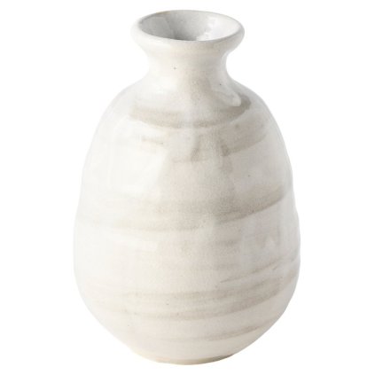 Butelka do sake 350 ml, biała, ceramiczna, MIJ
