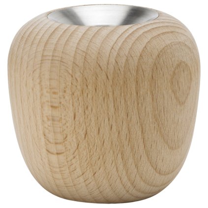 Świecznik ORA 6,5 cm, brązowy, drewno bukowe, Stelton