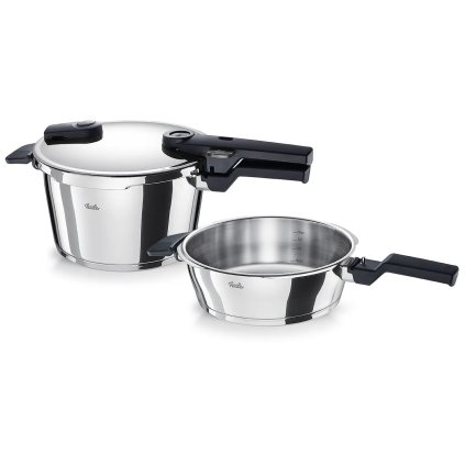 Szybkowary VITAQUICK 2,5 l + 4,5 l, 2 elementy, srebrne, stal nierdzewna, Fissler