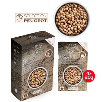 Pieprz biały SARAWAK, 4 x 20 g, Peugeot