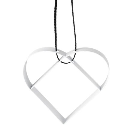 Dekoracja świąteczna FIGURA 5 cm, serce, miękka biel, stal nierdzewna, Stelton