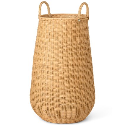Kosz na pranie 80 cm, naturalny, ratan, twardy LIVING