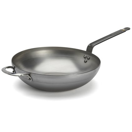 Patelnia wok MINERAL B 32 cm, srebrny, stal, de Buyer