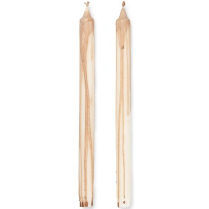 Świeca stołowa DRYP 30 cm, zestaw 2 szt., beżowy, twarde LIVING