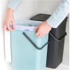 Wbudowany kosz na śmieci Sort & Go Brabantia szary / mentolowy 2 x 16 l