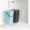Wbudowany kosz na śmieci Sort & Go Brabantia szary / mentolowy 2 x 16 l