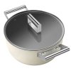 Garnek niski CKFC2411CRM 24 cm, 4,6 l, kremowy, Smeg