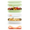 Lunchbox TO GO 2 x 500 ml, podwójny, zielony/biały, Lékué