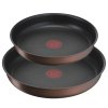 Patelnie INGENIO ECO RESPECT ON L7609402, zestaw 3 sztuk, brązowe, aluminiowe, Tefal