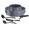 Garnki INGENIO NATURAL FORCE L3969072, zestaw 7 sztuk, szare, aluminiowe, Tefal