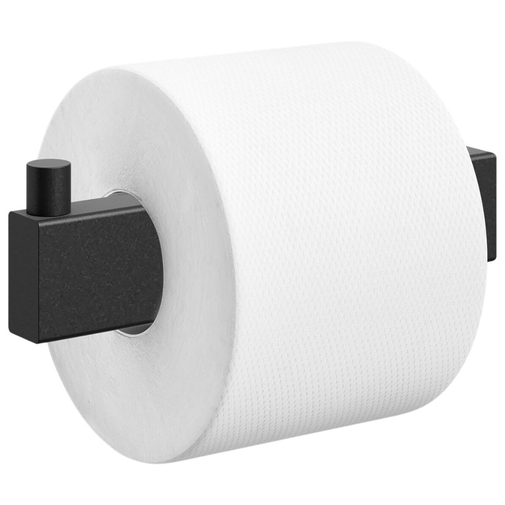 Suporte para papel higiénico LINEA 14 cm, cor preta, aço inoxidável, Zack