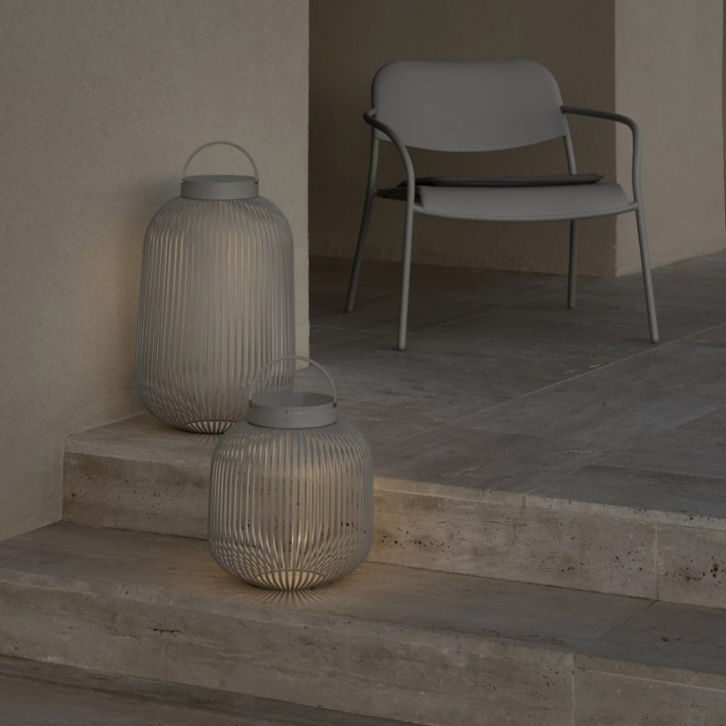 Candeeiro de mesa portátil LITO M 30,5 cm, LED, cor cinzento granito, aço, Blomus