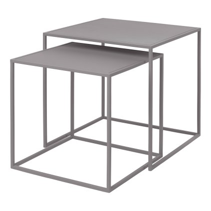 Mesa de apoio FERA, conjunto de 2 unidades, cinza claro, Blomus