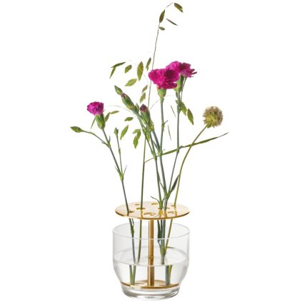Vaso IKEBANA 13 cm, dourado, vidro, Fritz Hansen