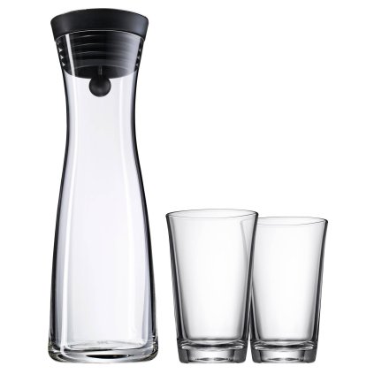 Garrafa de água BASIC 1,0 l com dois copos de água, WMF