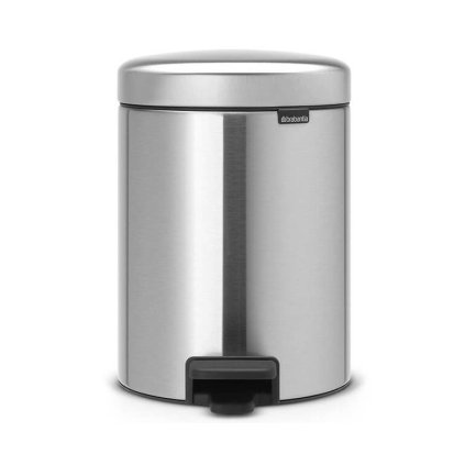 Caixote do lixo com pedal NEWICON 5 l, resistente à impressão de dedos, aço mate, Brabantia
