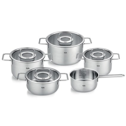 Conjunto de panelas PURE, 5 peças, cor prata, aço inoxidável, Fissler