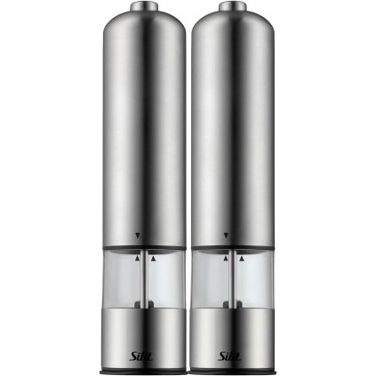 Conjunto de moinho elétrico de sal e pimenta SILIT, 2 peças, aço inoxidável, WMF