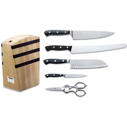 Facas de cozinha PREMIER PLUS com bloco magnético, conjunto de 5, aço inoxidável, F.DICK