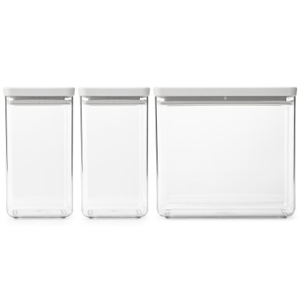 Recipiente para armazenar alimentos TASTY PLUS, conjunto de 3, cor cinzento-claro, Brabantia