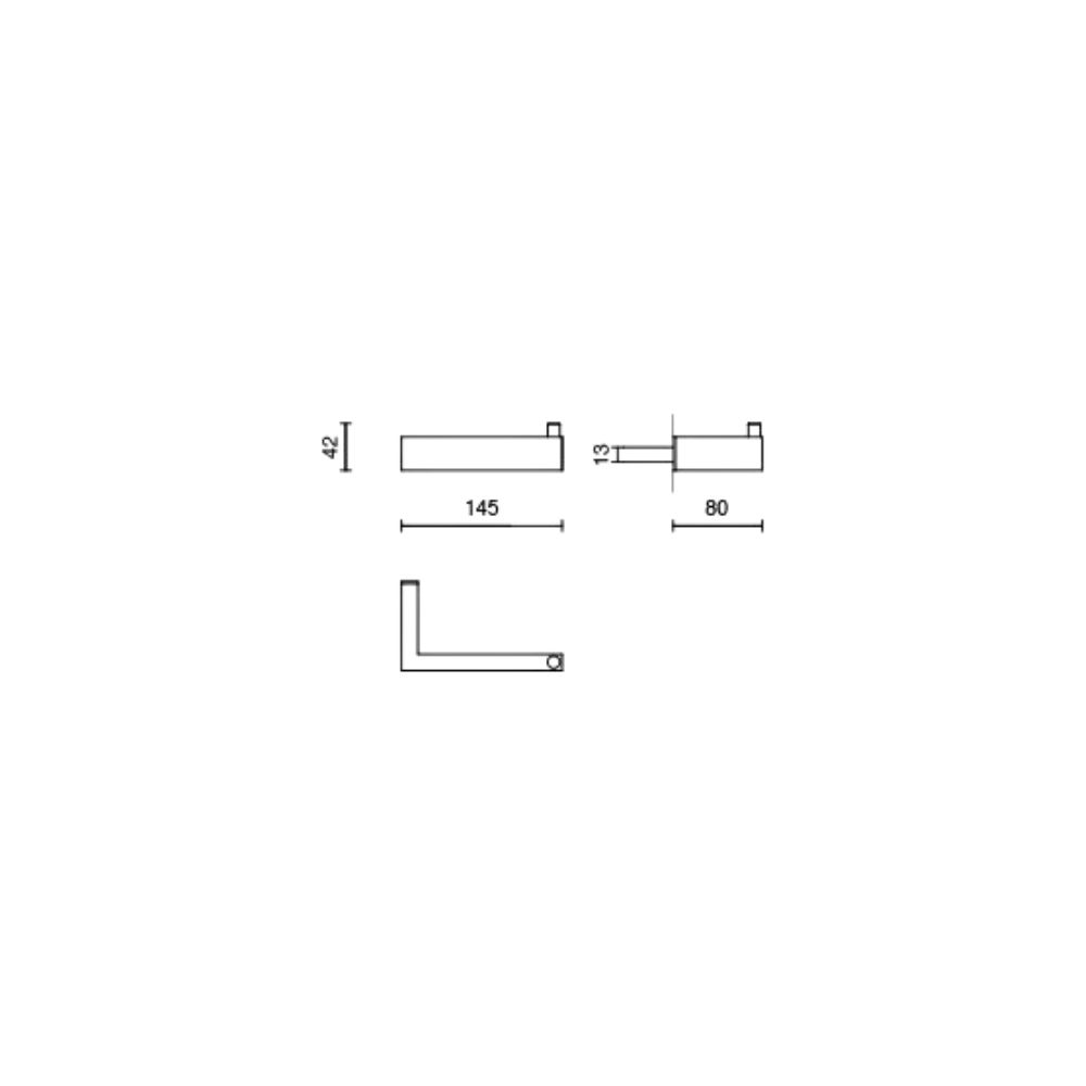 Suporte para papel higiénico LINEA 14 cm, cor preta, aço inoxidável, Zack