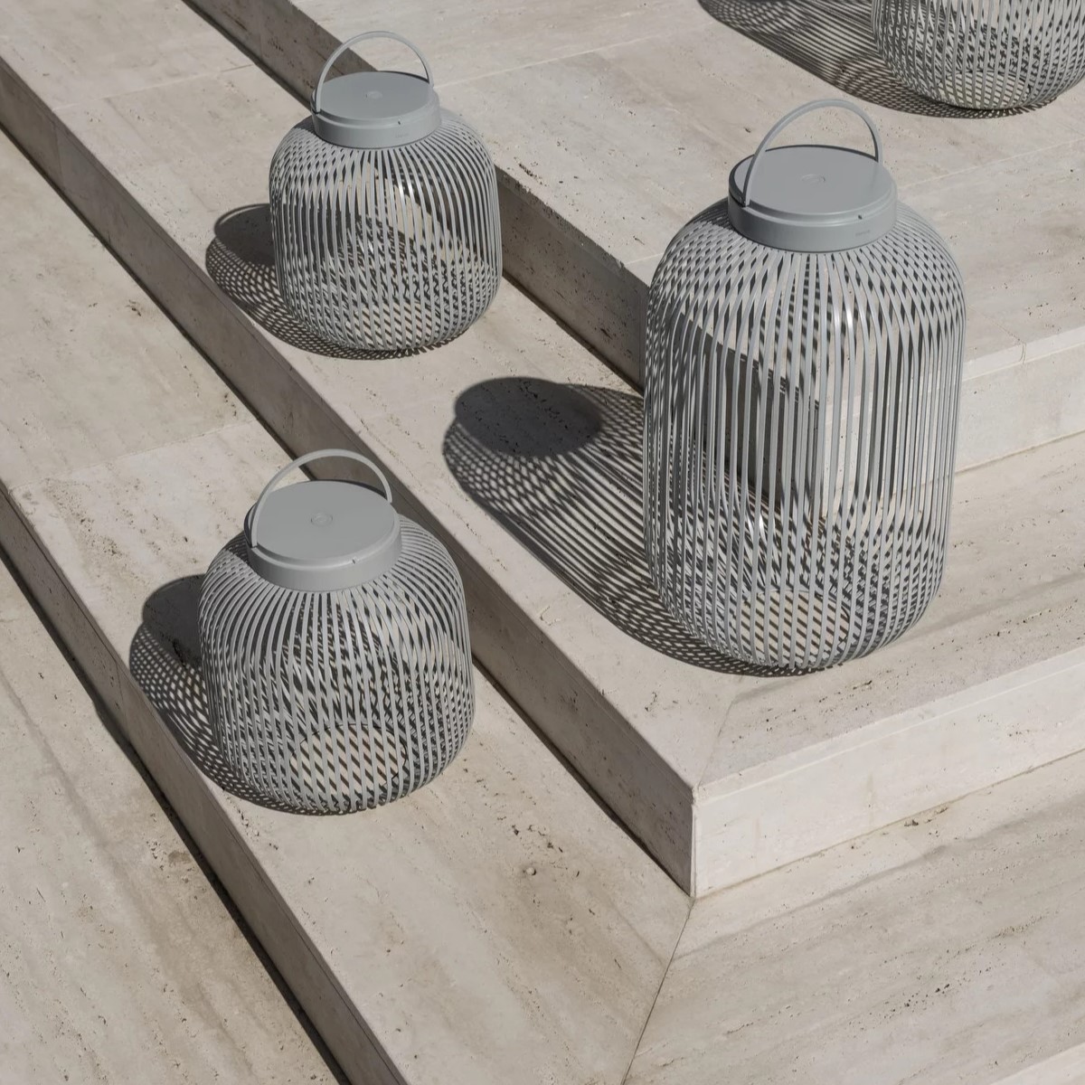 Candeeiro de mesa portátil LITO M 30,5 cm, LED, cor cinzento granito, aço, Blomus