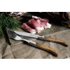 Conjunto de garfos para bifes LAGUIOLE LUXURY, 6 unidades, cabo em madeira de oliveira, Laguiole