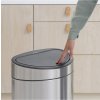 Caixote do lixo com tampa de pressão TOUCH BIN NEW 10 + 23 l, resistente a impressões digitais, aço mate, Brabantia