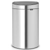 Caixote do lixo com tampa de pressão TOUCH BIN NEW 10 + 23 l, resistente a impressões digitais, aço mate, Brabantia